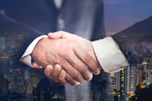 Joint venture partnership handshake